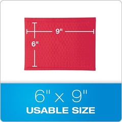 Pack of 50 Water-Resistant Red Poly Bubble Mailers, 6 x 9 Self-Sealing Envelopes