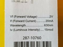 LED Red Light Bulb 1.8mm 2V 20mA 20° Angle 10 25 50 Count Emitting Diode