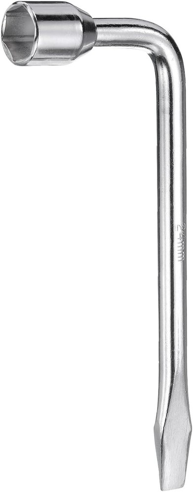 Car Spare Tire Lug Wrench 24mm Carbon Steel l Type Slotted End Hexa Size: 24mm