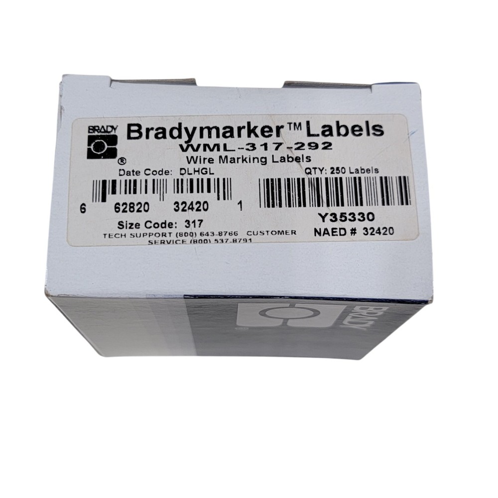 Brady WML-317-292 White on Translucent 250 Labels per Roll 1-1/4 H x 1-1/2 W