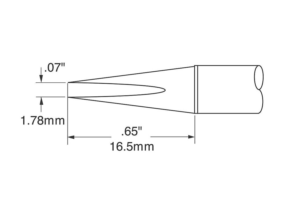 Metcal SSC-770A Cartridge, Chisel, Long, 1.78mm (0.07In)
