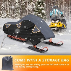 Tokept Snowmobile Cover, 300D Waterproof Oxford Fabric Sled Ski Cover, with Tria