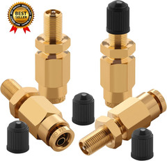 4 PCS 1/4″ Inflation Schrader Valve with Push to Connect for 1/4″ OD Air Line Tu