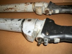 LOT OF 2 GREENLEE HYDRAULIC POLE TAMPER 72 INCHS LONG H4802 NEEDS REPAIR LOOK