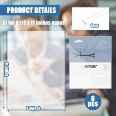 8 1/2″ x 11″ Rigid Print Protectors Clear Sheet Protectors Hard Plastic Paper…