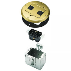 6239BP Floor Kit with Recessed Duplex 15A TR Device and Adjustable Steel Box, 1-