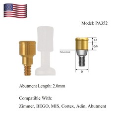 US Locator Abutment for Zimmer Screw-Vent 3.5 Titanium Abutment Male Cap Inserts