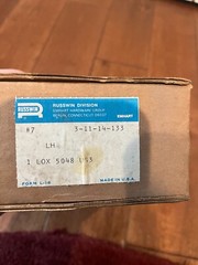 VTG NOS Russwin Elmhart 5048 Mortise door lock/cylinder/keys LH US3 mid century
