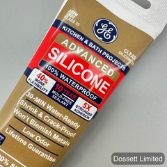 12-GE Advanced Silicone Kitchen & Bath Clear 100% Waterproof Caulk Sealant 2.8oz