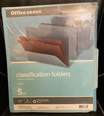 Office Depot Brand Letter Size Expansion Light Blue Classification Folders 5-Pk