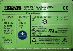 Phoenix Contact Mini-ps-100-240ac/24dc/1 Power Supply Unit 100-240V