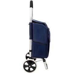 Foldable Black Shopping Trolley with WheelsWaterproof Removable Oxford Cloth Bag