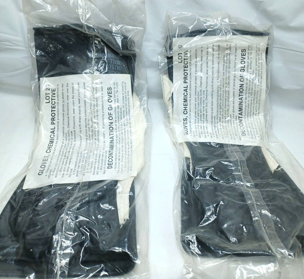 Chemical Protective Glove Set W/Glove Liners -Brunswick Corp – Small. Lot 2 Pair