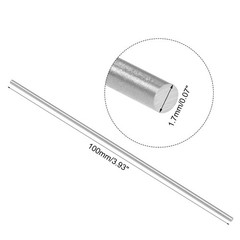 20 x Round Metal Rods 1.7mm x 100mm High Speed Steel (HSS) Lathe Bar Stock