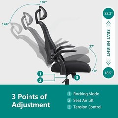 Home Office Computer Desk Chair Ergonomic High-Back Mesh Rolling Work Task Chair