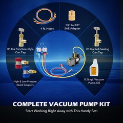OMT Combo 3,5CFM 1/4hp Air Vacuum Pump HVAC Refrigeration AC Manifold Gauge Set