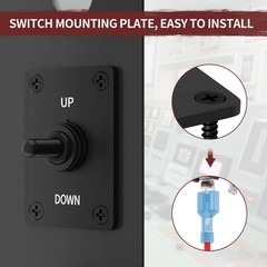 Waterproof 12V Latching Toggle Switch 30A DC SPDT ON/OFF/ON Rocker Switch for Ca