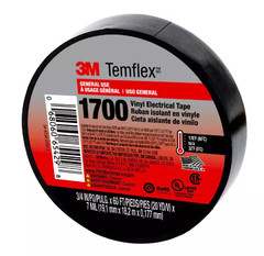 3M Temflex 1700 General Use Electrical Tape Black – 3/4 in. x 60 ft.