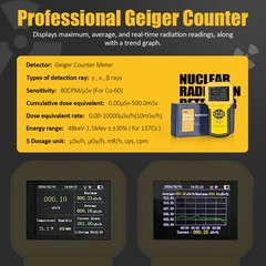 Nuclear Radiation Detector Geiger Counter Beta Gamma 5 Dosage Unit Xray Portable