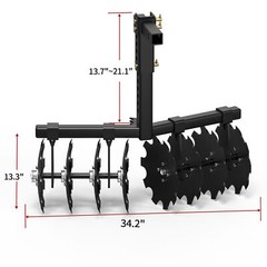 32″ Cut Width Disc Plow Harrow With 2″ Receiver Hitch Mount for ATVs /UTVs Heavy