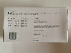 ( LOT OF 10 ) Basic Vinyl Synmax Exam Gloves ( 100 gloves each ) LARGE BMPF 3003