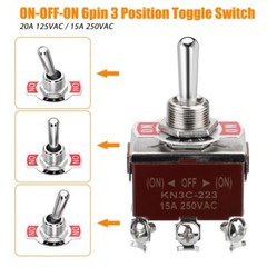 3X 3 Position 6Pin Toggle Switch Heavy Duty 20A 125V/15A 250V DPDT (ON)-OFF-(ON)