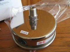 Stainless 3-1/2″ Pressure GAUGE 1/4″npt back port 0-100psi filled #4CFV2 (#-83)