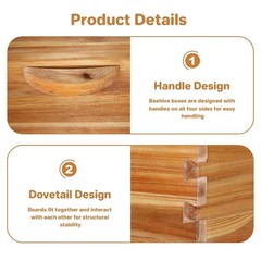 Langstroth Beehive 10 Wooden Frame Box Kit with Waxed Boxes, 2 Deep and 1 Medium