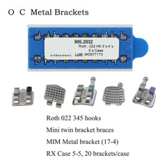 Dental Orthodontic Bracket Braces Metal MIM Mini Roth MBT 022 018 345 Hooks 5-5