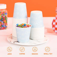 100 Pack 3 oz Bathroom Cups, Disposable Paper Cups with Rolled Rim, Small Paper