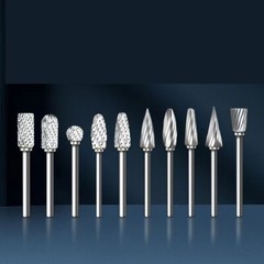 10x 1/4 Double-Cut Tungsten Steel Carbide Rotary Tool Burr Die Grinder Shank Bit