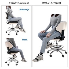 US Adjustable Stool Doctor Chair Hydraulic Rolling for Dental Massage Salon Spa