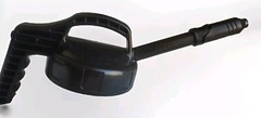 Oil Safe 100301 Stretch Spout Lid,W/0.5 In Outlet,Black