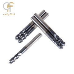 5 PCS 1/4″ 4 Flute Ball Nose Carbide End Mill 2-1/2″ Overall Length -TIALN COATE