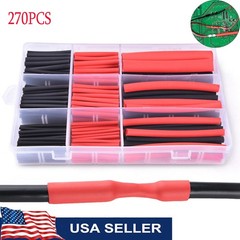 270PC Heat Shrink Glue Linned Dual Wall Adhesive Wire Cable Sleeve Tube 3:1 Kits