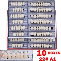 10-Box Dental Acrylic Resin Denture 22# A1 Full Sets Teeth Upper Lower Shade HOT