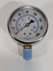 Pressure Gauge 0-160 PSI, Liquid Filled 2.5” Stainless Steel 1/4″ NPT LM