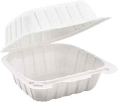 Clamshell MFPP Take Out Food Hinged Container Disposable 6″ X 6″, 1 Compartment