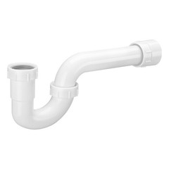 VEVOR P-Trap White Plastic P-Trap 1-1/2 in Kitchen Bathroom Sink Drain Plumbing