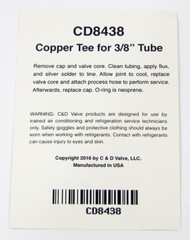 C&D Copper Access Tee Valve 3/8″ CD8438 Package of 2