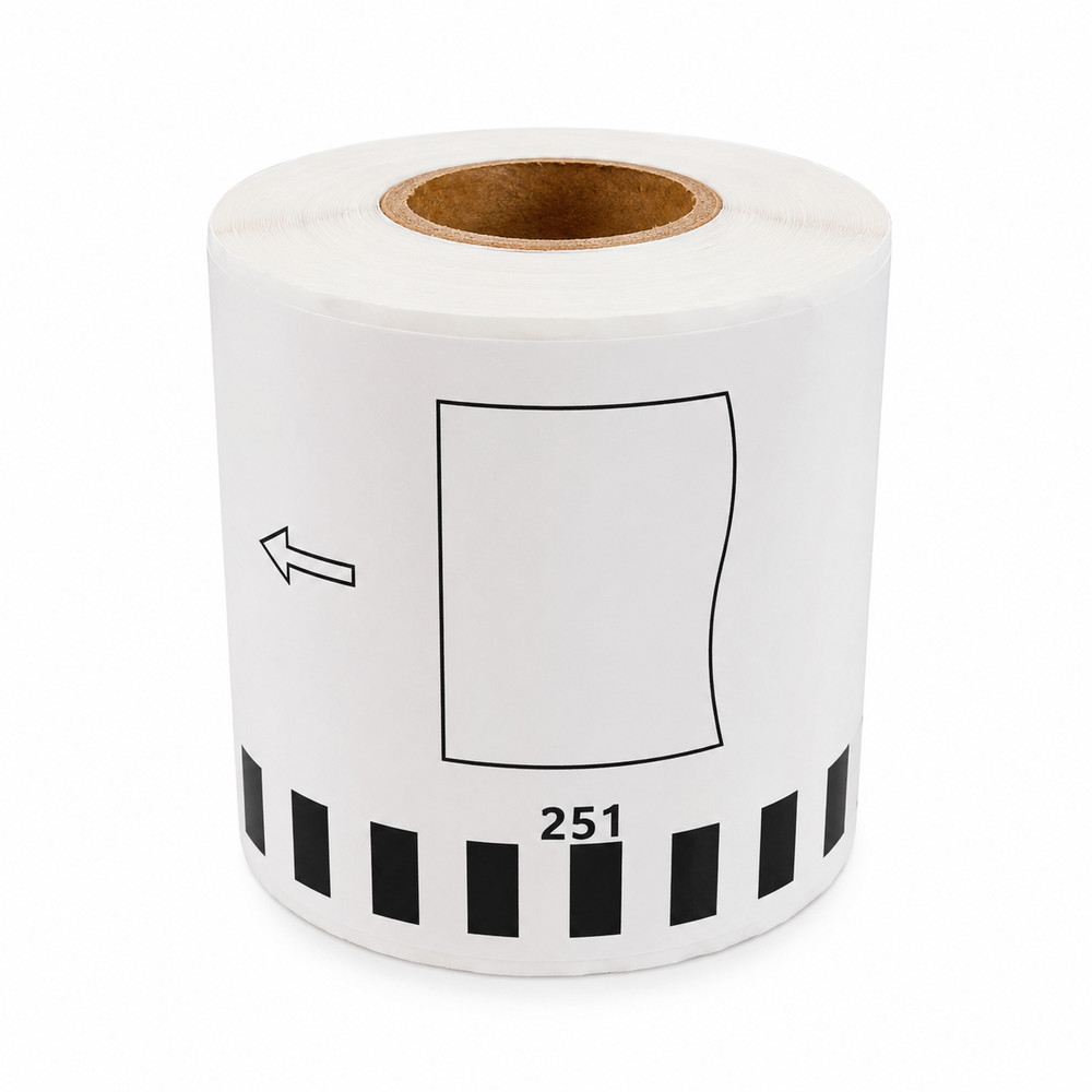 DK-2251 Compatible Continuous Paper Label Roll 62mm x 15.24m 2.4″ x 600′