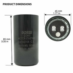 145-175 uF MFD 250V VAC Motor Start Capacitor Round 45x85mm CD60 AC Starting