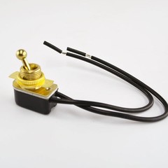 Toggle Switch on/off – Brass Plated – 6A/120V – Steampunk Switch 2-Wire