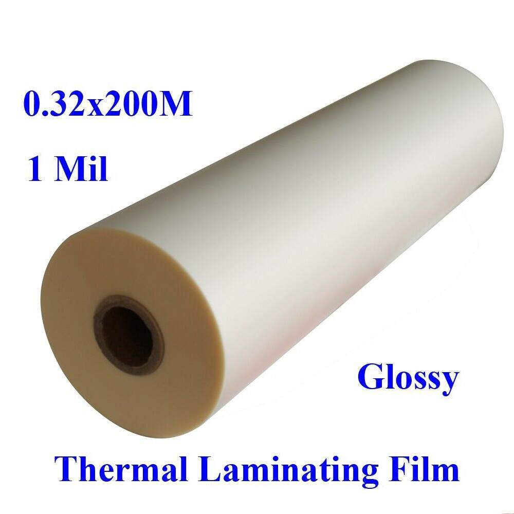 IntbuyingGlossy 12.5″X656′ Hot Thermal Laminating Bopp Film Glue Laminating Film