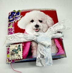 Hand Made Junk Journal 6×5 Inches Puppies Themed. Medium Is Brown Paper Bags
