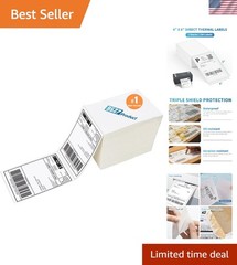 100 Perforated 4×6 Shipping Labels – High-Adhesive Thermal Printer Compatible