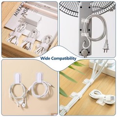 50 PCS Hook and Loop Cable Ties | Strong Adhesive | Flexible Management