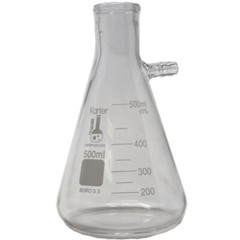 500ml Filtering Flask, Graduated, Boro 3.3 Glass, Karter Sci 250N2 (Pack 6)