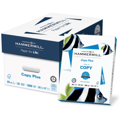 Hammermill Copy Plus Paper 8.5″ x 11″, 20 lbs White, 10 Reams