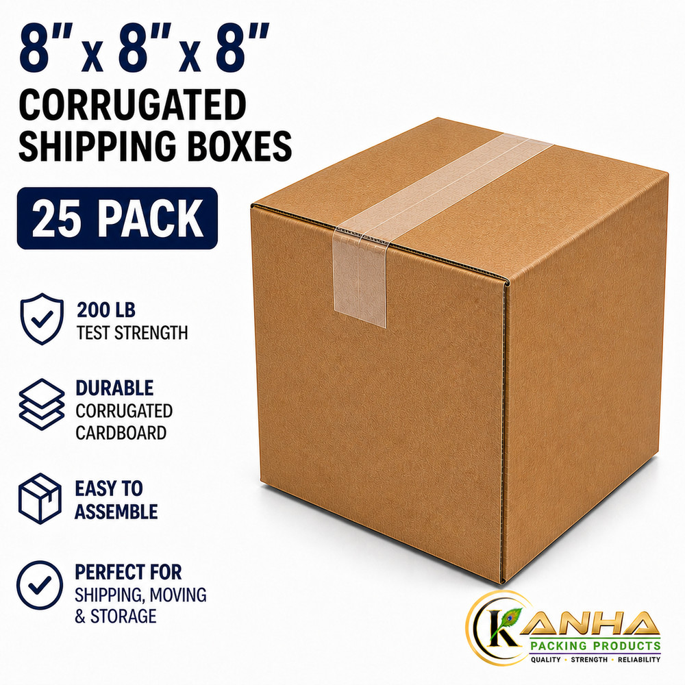 25 -8x8x8 Cube Corrugated Shipping Packing Moving Mailing storage Cartons Boxes